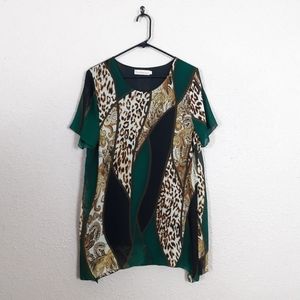 Duokaixin Womens Green Top With  Lining Plus Size 3XL New #1D0066